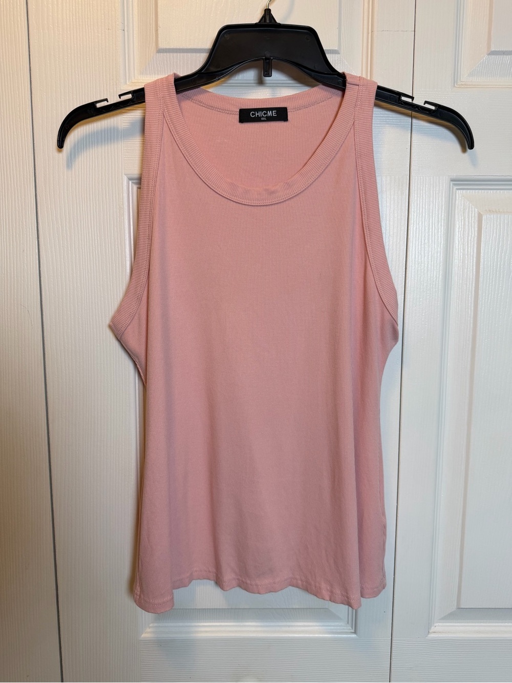 CHICME Pink Ribbed Tank Top XXL Sleeveless Stretch Knit NWOT